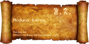 Moduna Karsa névjegykártya